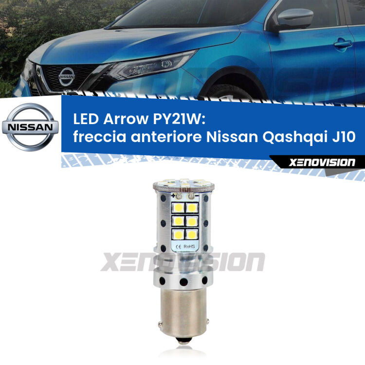 <strong>Freccia Anteriore LED no-spie per Nissan Qashqai</strong> J10 2007 - 2013. Lampada <strong>PY21W</strong> modello top di gamma Arrow.