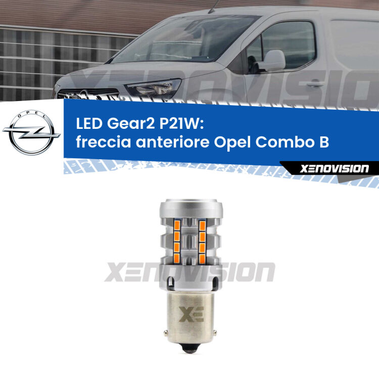 FINE SERIE: NO GARANZIA <strong>Freccia Anteriore LED no-spie per Opel Combo B</strong>  1994 - 2001. Lampada <strong>P21W</strong> modello Gear2 no Hyperflash.