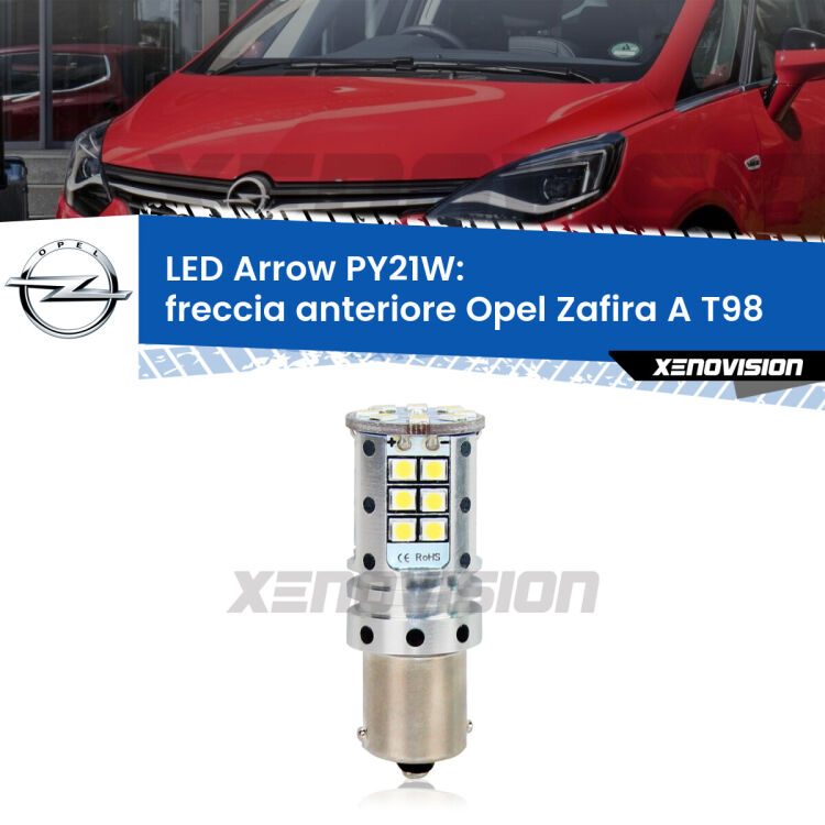 <strong>Freccia Anteriore LED no-spie per Opel Zafira A</strong> T98 1999 - 2005. Lampada <strong>PY21W</strong> modello top di gamma Arrow.