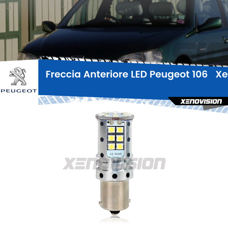 <strong>LED </strong><strong>P21W</strong><strong> p</strong><strong><strong>e</strong>r freccia anteriore Peugeot 106  </strong>. 8x volte più luce, No Hyperflash, dimensioni compatte. Qualità Massima.