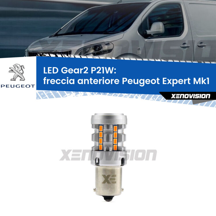 FINE SERIE: NO GARANZIA <strong>Freccia Anteriore LED no-spie per Peugeot Expert</strong> Mk1 1996 - 2006. Lampada <strong>P21W</strong> modello Gear2 no Hyperflash.