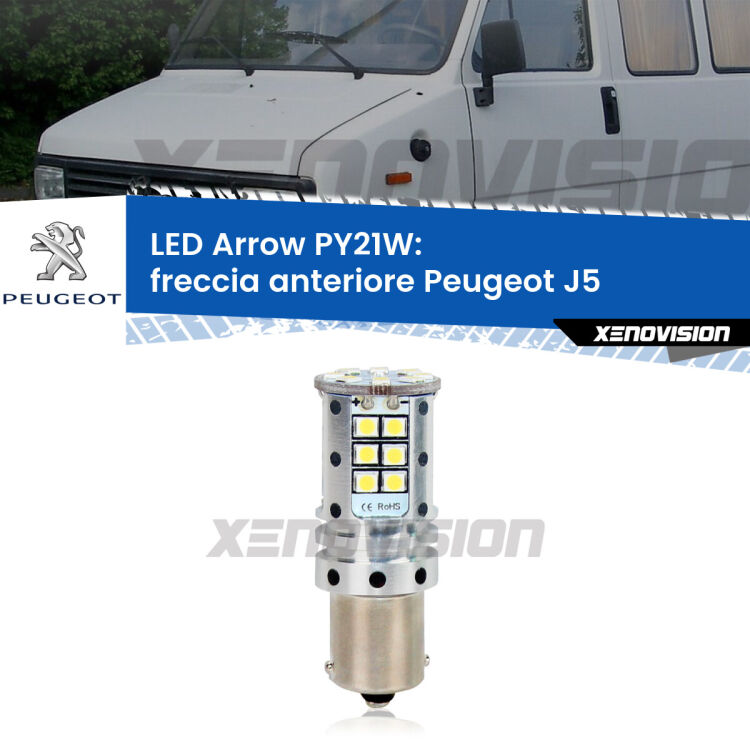 <strong>Freccia Anteriore LED no-spie per Peugeot J5</strong>  1990 - 1994. Lampada <strong>PY21W</strong> modello top di gamma Arrow.