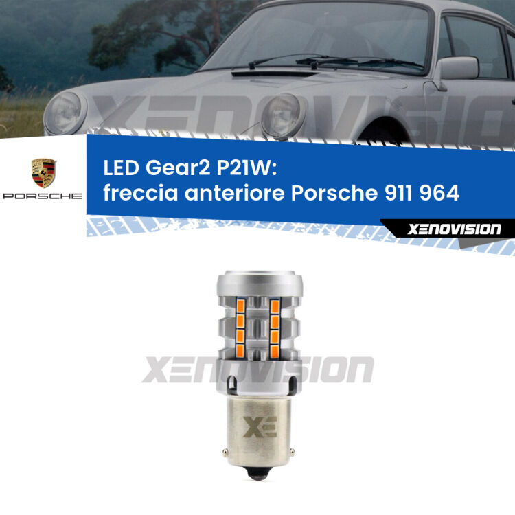 FINE SERIE: NO GARANZIA <strong>Freccia Anteriore LED no-spie per Porsche 911</strong> 964 1988 - 1993. Lampada <strong>P21W</strong> modello Gear2 no Hyperflash.