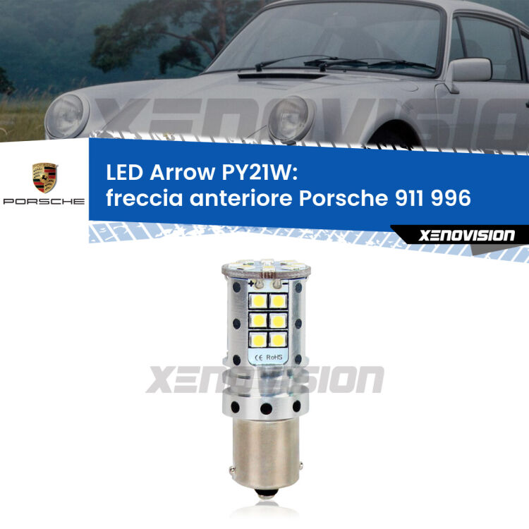 <strong>Freccia Anteriore LED no-spie per Porsche 911</strong> 996 1997 - 2005. Lampada <strong>PY21W</strong> modello top di gamma Arrow.