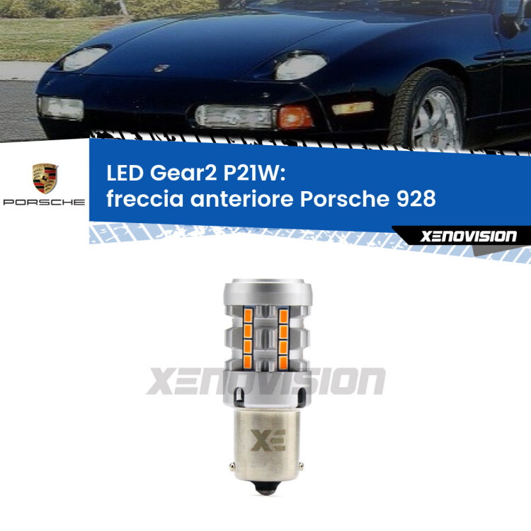 FINE SERIE: NO GARANZIA <strong>Freccia Anteriore LED no-spie per Porsche 928</strong>  1977 - 1995. Lampada <strong>P21W</strong> modello Gear2 no Hyperflash.