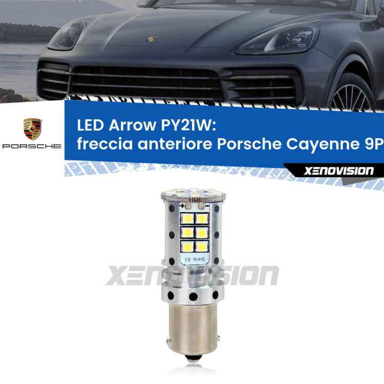 <strong>Freccia Anteriore LED no-spie per Porsche Cayenne</strong> 9PA 2002 - 2010. Lampada <strong>PY21W</strong> modello top di gamma Arrow.