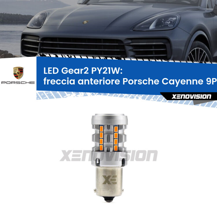 FINE SERIE: NO GARANZIA <strong>Freccia Anteriore LED no-spie per Porsche Cayenne</strong> 9PA 2002 - 2010. Lampada <strong>PY21W</strong> modello Gear2 no Hyperflash.