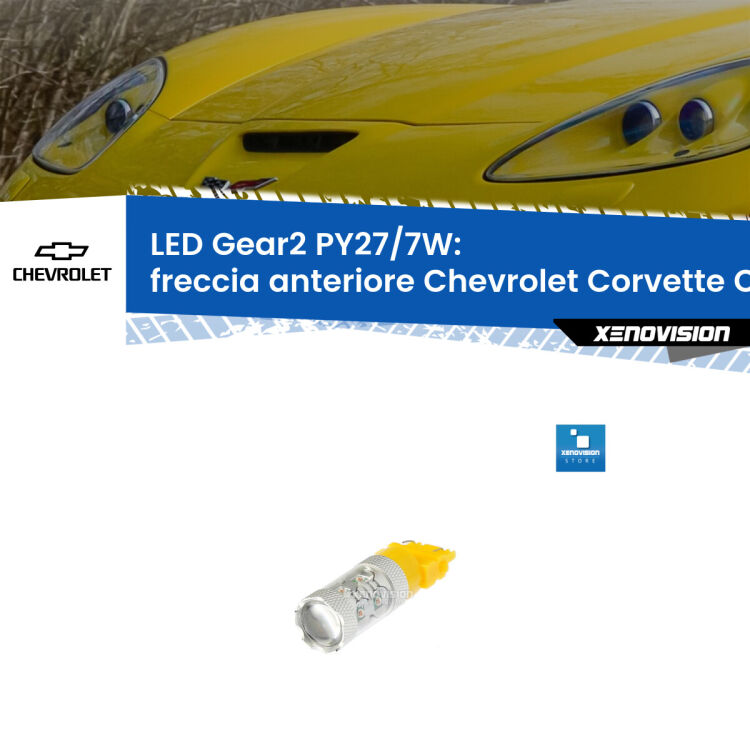 <strong>Freccia Anteriore LED per Chevrolet Corvette</strong> C6 2005 - 2013. Lampada <strong>PY27/7W</strong> non canbus.