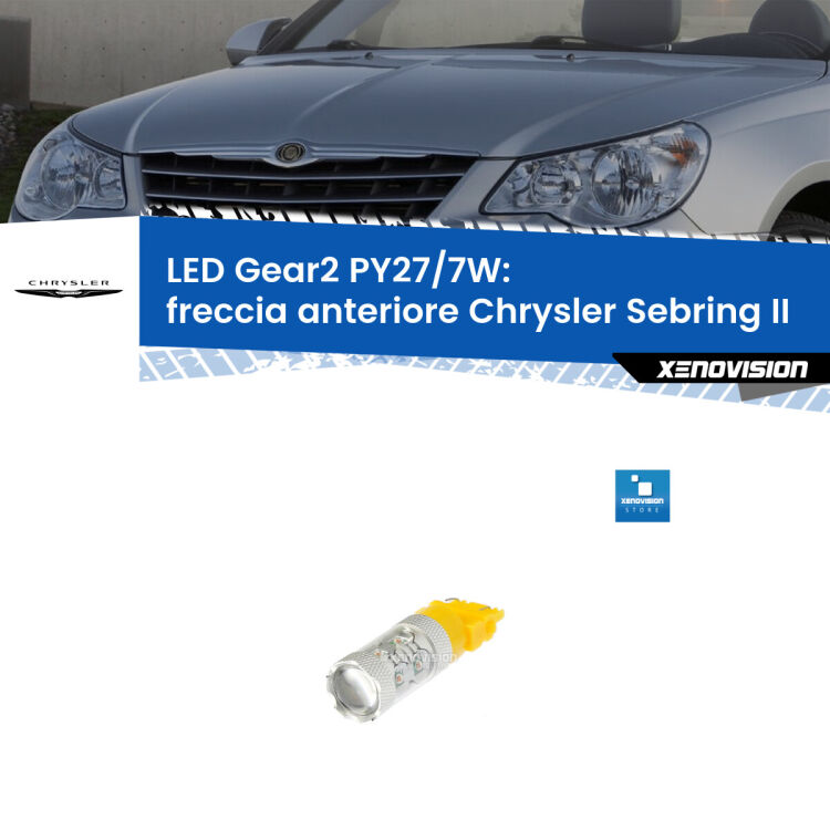 <strong>Freccia Anteriore LED per Chrysler Sebring</strong> II 2007 - 2010. Lampada <strong>PY27/7W</strong> non canbus.