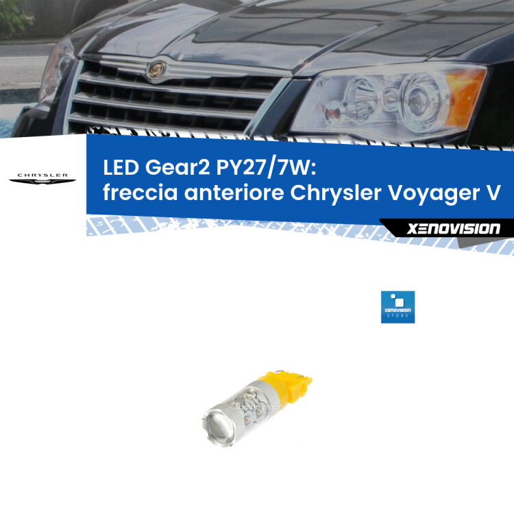 <strong>Freccia Anteriore LED per Chrysler Voyager V</strong>  2007 - 2016. Lampada <strong>PY27/7W</strong> non canbus.