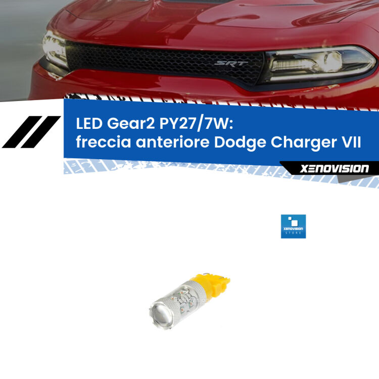 <strong>Freccia Anteriore LED per Dodge Charger</strong> VII 2011 - 2014. Lampada <strong>PY27/7W</strong> non canbus.