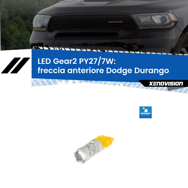 <strong>Freccia Anteriore LED per Dodge Durango</strong>  2010 - 2015. Lampada <strong>PY27/7W</strong> non canbus.