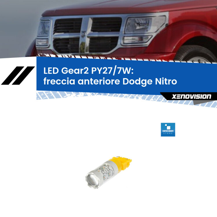 <strong>Freccia Anteriore LED per Dodge Nitro</strong>  2006 - 2012. Lampada <strong>PY27/7W</strong> non canbus.