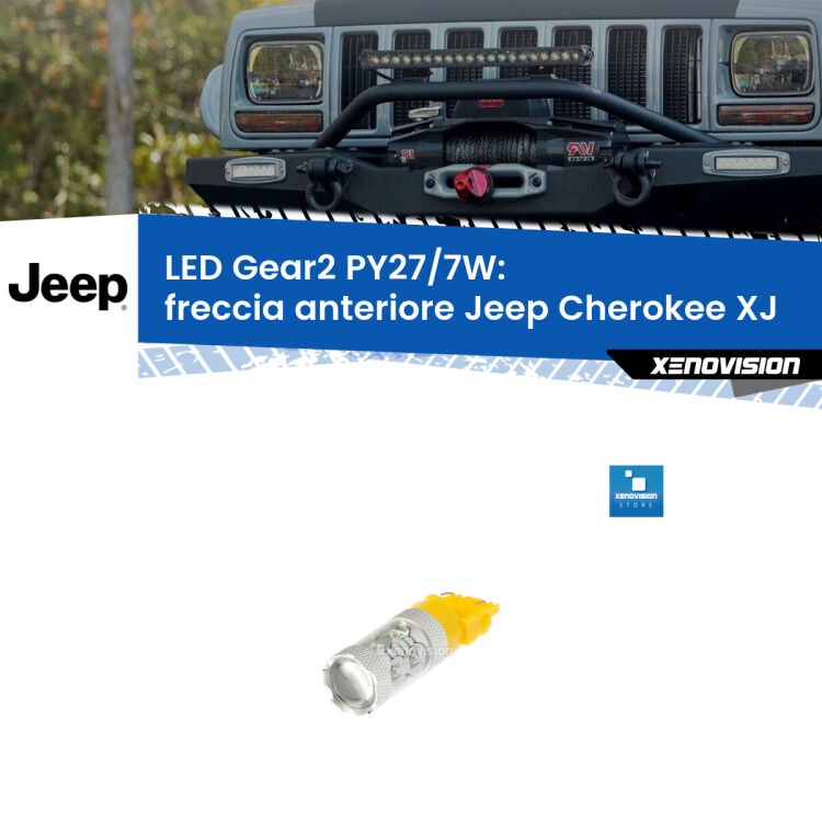 <strong>Freccia Anteriore LED per Jeep Cherokee</strong> XJ 1984 - 2001. Lampada <strong>PY27/7W</strong> non canbus.