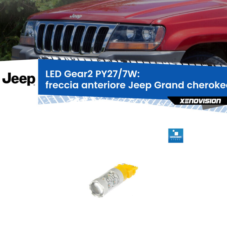 <strong>Freccia Anteriore LED per Jeep Grand cherokee II</strong> WJ, WG 1999 - 2004. Lampada <strong>PY27/7W</strong> non canbus.