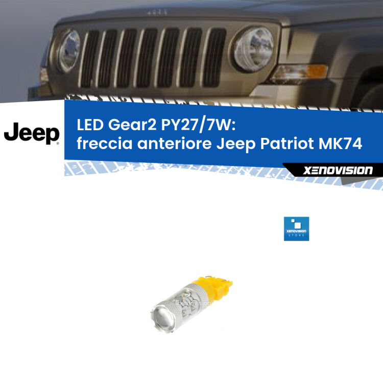 <strong>Freccia Anteriore LED per Jeep Patriot</strong> MK74 2007 - 2017. Lampada <strong>PY27/7W</strong> non canbus.