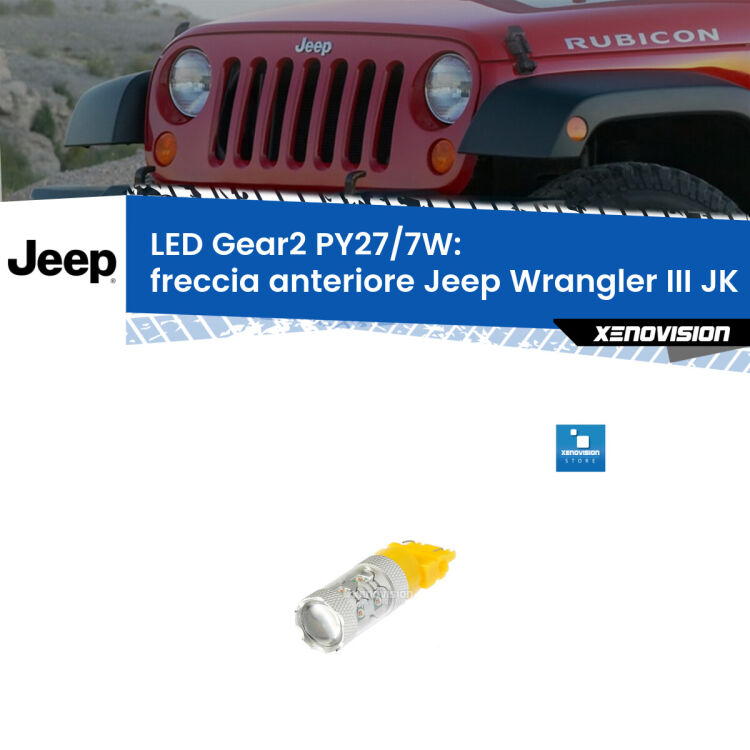 <strong>Freccia Anteriore LED per Jeep Wrangler III</strong> JK 2006 - 2016. Lampada <strong>PY27/7W</strong> non canbus.