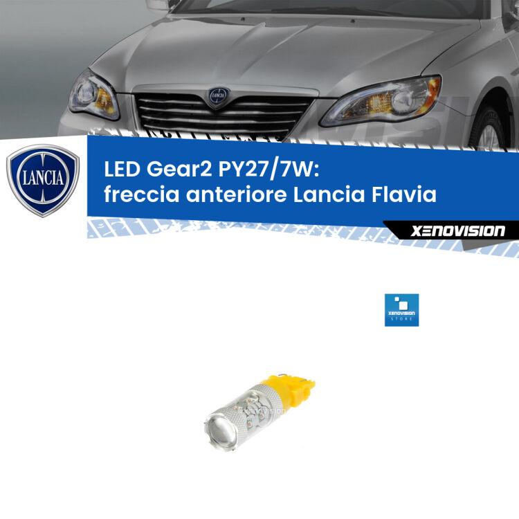 <strong>Freccia Anteriore LED per Lancia Flavia</strong>  2012 - 2014. Lampada <strong>PY27/7W</strong> non canbus.