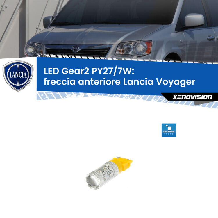 <strong>Freccia Anteriore LED per Lancia Voyager</strong>  2011 - 2014. Lampada <strong>PY27/7W</strong> non canbus.