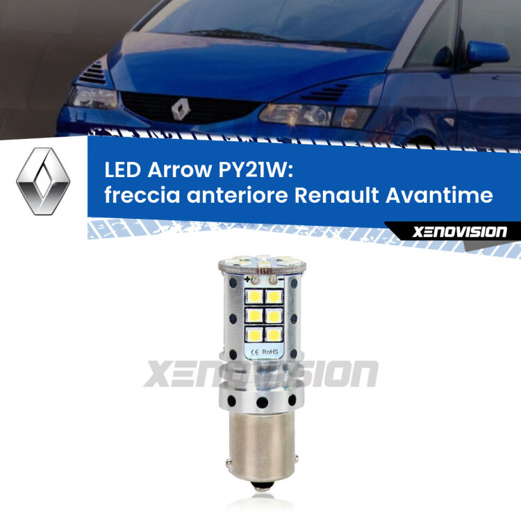 <strong>Freccia Anteriore LED no-spie per Renault Avantime</strong>  2001 - 2003. Lampada <strong>PY21W</strong> modello top di gamma Arrow.