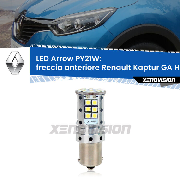 <strong>Freccia Anteriore LED no-spie per Renault Kaptur GA</strong> HA 2016 - 2018. Lampada <strong>PY21W</strong> modello top di gamma Arrow.