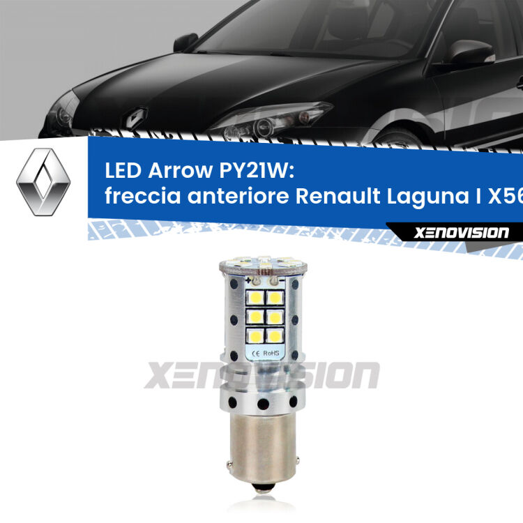 <strong>Freccia Anteriore LED no-spie per Renault Laguna I</strong> X56 1993 - 1999. Lampada <strong>PY21W</strong> modello top di gamma Arrow.