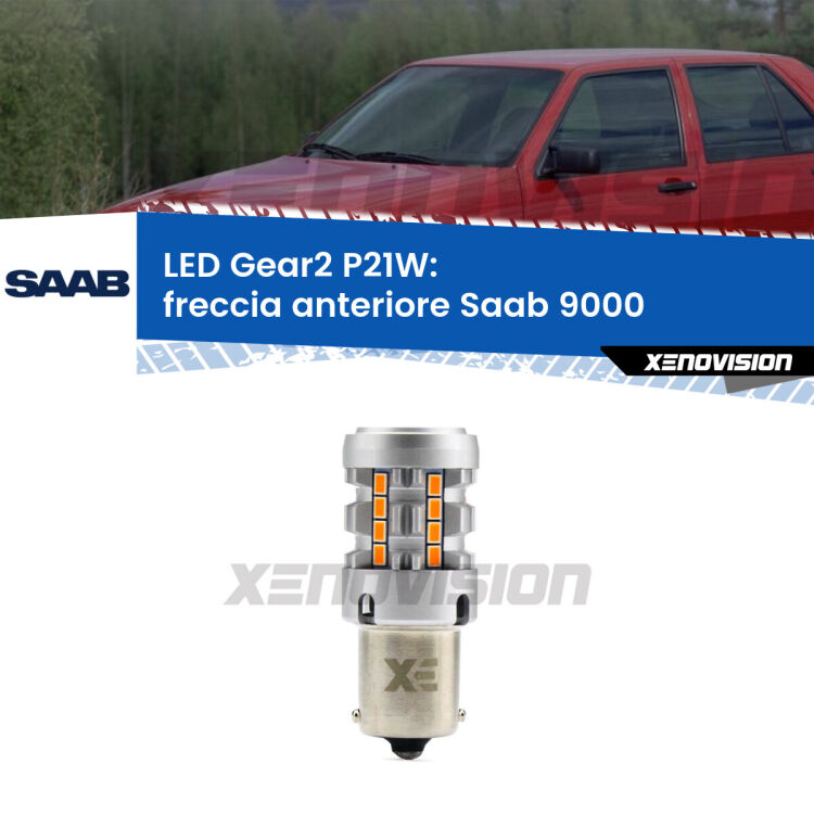 FINE SERIE: NO GARANZIA <strong>Freccia Anteriore LED no-spie per Saab 9000</strong>  1985 - 1994. Lampada <strong>P21W</strong> modello Gear2 no Hyperflash.