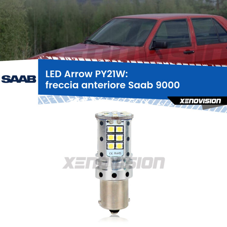 <strong>Freccia Anteriore LED no-spie per Saab 9000</strong>  1994 - 1998. Lampada <strong>PY21W</strong> modello top di gamma Arrow.