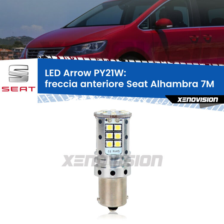 <strong>Freccia Anteriore LED no-spie per Seat Alhambra</strong> 7M 2001 - 2010. Lampada <strong>PY21W</strong> modello top di gamma Arrow.