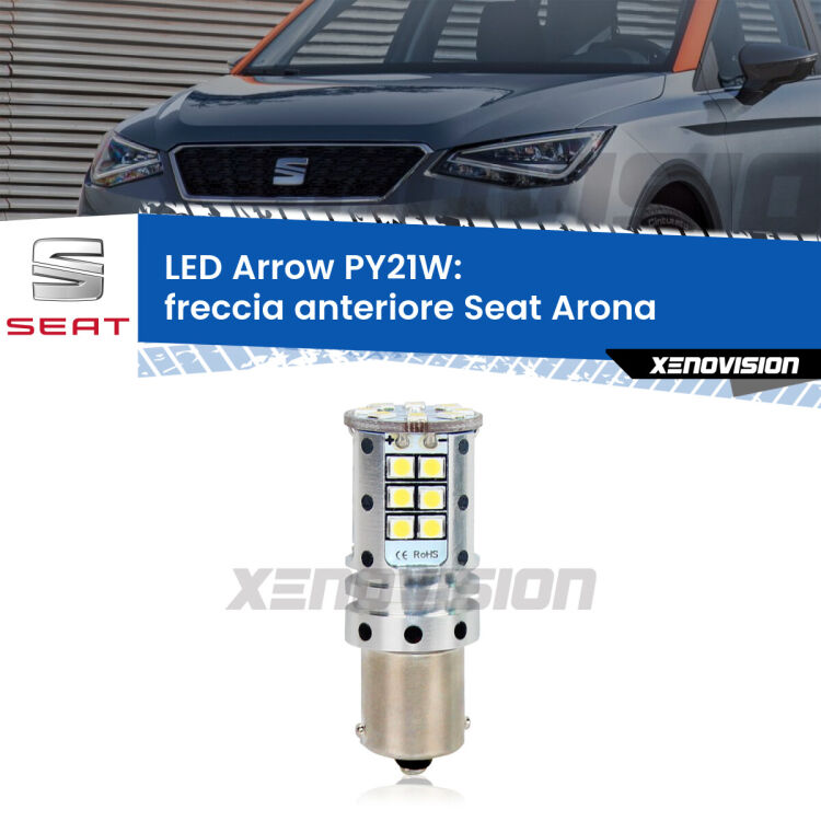 <strong>Freccia Anteriore LED no-spie per Seat Arona</strong>  2017 in poi. Lampada <strong>PY21W</strong> modello top di gamma Arrow.