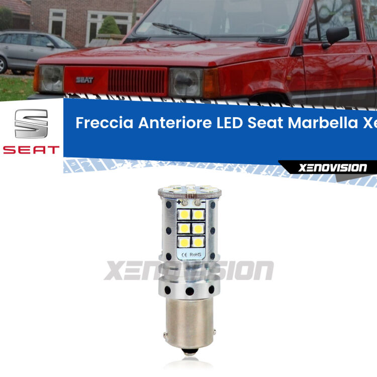 <strong>LED </strong><strong>P21W</strong><strong> p</strong><strong><strong>e</strong>r freccia anteriore Seat Marbella</strong>. 8x volte più luce, No Hyperflash, dimensioni compatte. Qualità Massima.