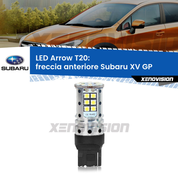 <strong>Freccia Anteriore LED no-spie per Subaru XV</strong> GP 2012 - 2016. Lampada <strong>T20</strong> no Hyperflash modello Arrow.