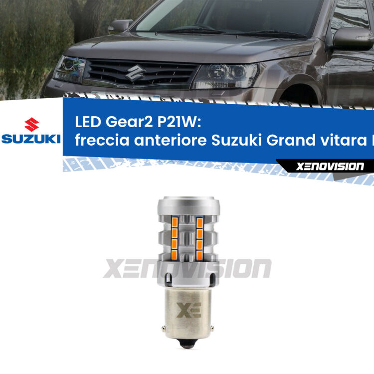 FINE SERIE: NO GARANZIA <strong>Freccia Anteriore LED no-spie per Suzuki Grand vitara I</strong> FT, HT 1998 - 2006. Lampada <strong>P21W</strong> modello Gear2 no Hyperflash.