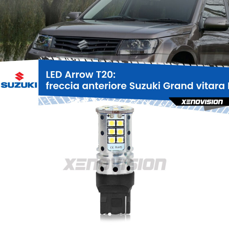 <strong>Freccia Anteriore LED no-spie per Suzuki Grand vitara II</strong> JT, TE, TD 2005 - 2015. Lampada <strong>T20</strong> no Hyperflash modello Arrow.