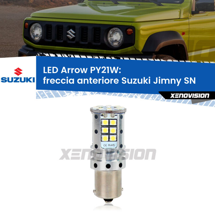 <strong>Freccia Anteriore LED no-spie per Suzuki Jimny</strong> SN 1998 in poi. Lampada <strong>PY21W</strong> modello top di gamma Arrow.