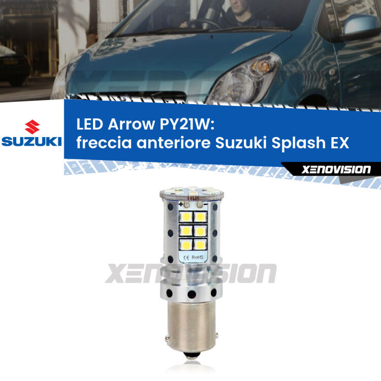 <strong>Freccia Anteriore LED no-spie per Suzuki Splash</strong> EX 2008 in poi. Lampada <strong>PY21W</strong> modello top di gamma Arrow.