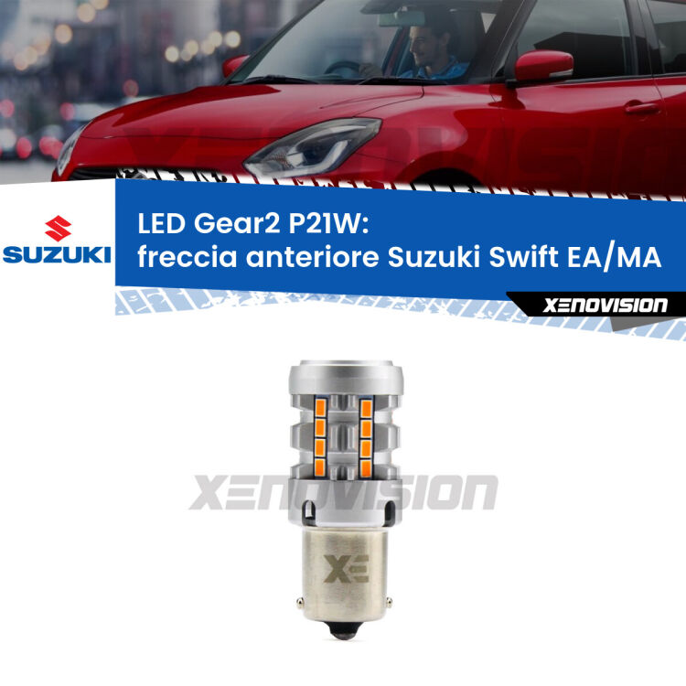 FINE SERIE: NO GARANZIA <strong>Freccia Anteriore LED no-spie per Suzuki Swift</strong> EA/MA 1989 - 2003. Lampada <strong>P21W</strong> modello Gear2 no Hyperflash.