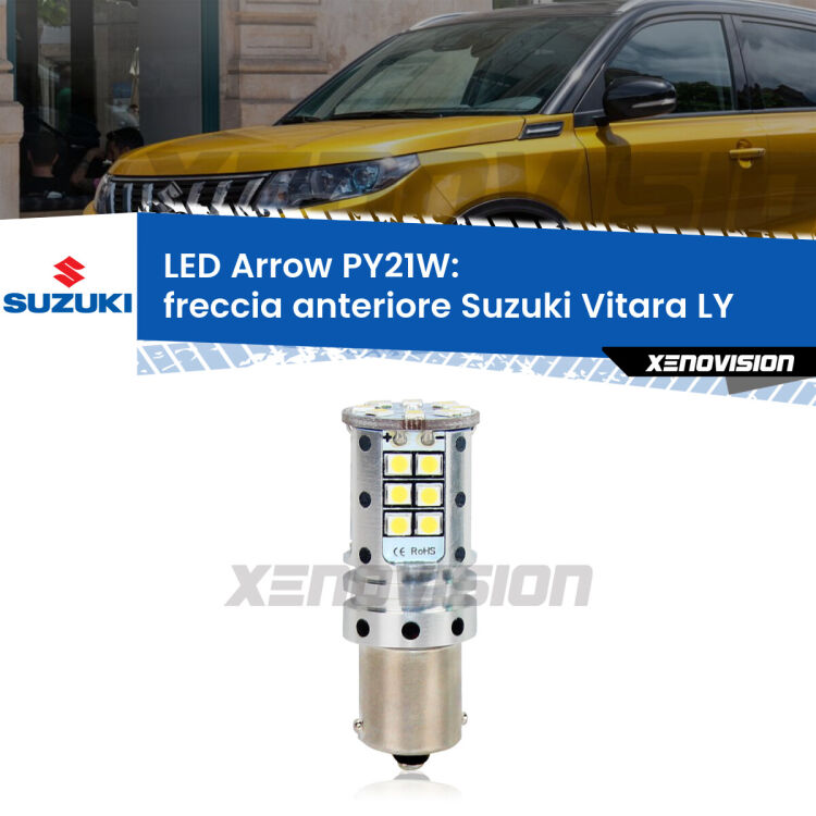 <strong>Freccia Anteriore LED no-spie per Suzuki Vitara</strong> LY 2015 in poi. Lampada <strong>PY21W</strong> modello top di gamma Arrow.