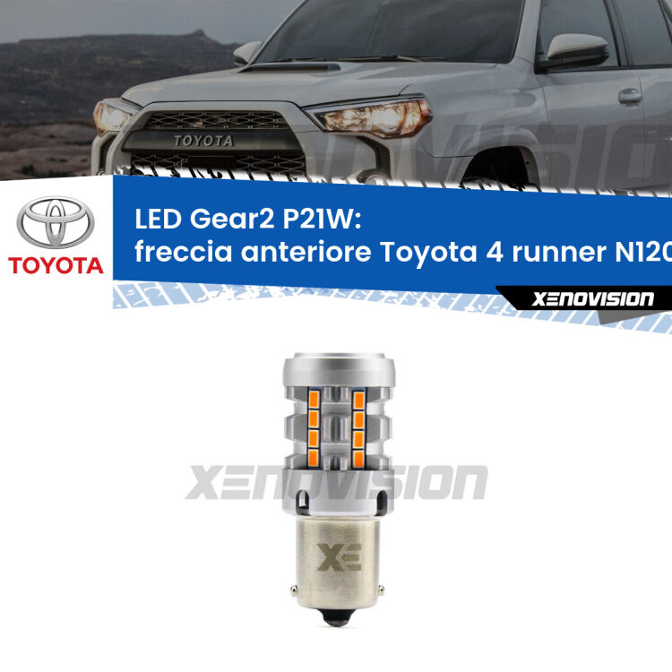 FINE SERIE: NO GARANZIA <strong>Freccia Anteriore LED no-spie per Toyota 4 runner</strong> N120 1989 - 1996. Lampada <strong>P21W</strong> modello Gear2 no Hyperflash.