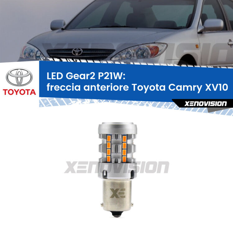 FINE SERIE: NO GARANZIA <strong>Freccia Anteriore LED no-spie per Toyota Camry</strong> XV10 1991 - 1996. Lampada <strong>P21W</strong> modello Gear2 no Hyperflash.