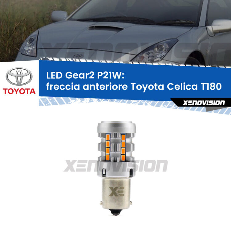 FINE SERIE: NO GARANZIA <strong>Freccia Anteriore LED no-spie per Toyota Celica</strong> T180 1989 - 1993. Lampada <strong>P21W</strong> modello Gear2 no Hyperflash.