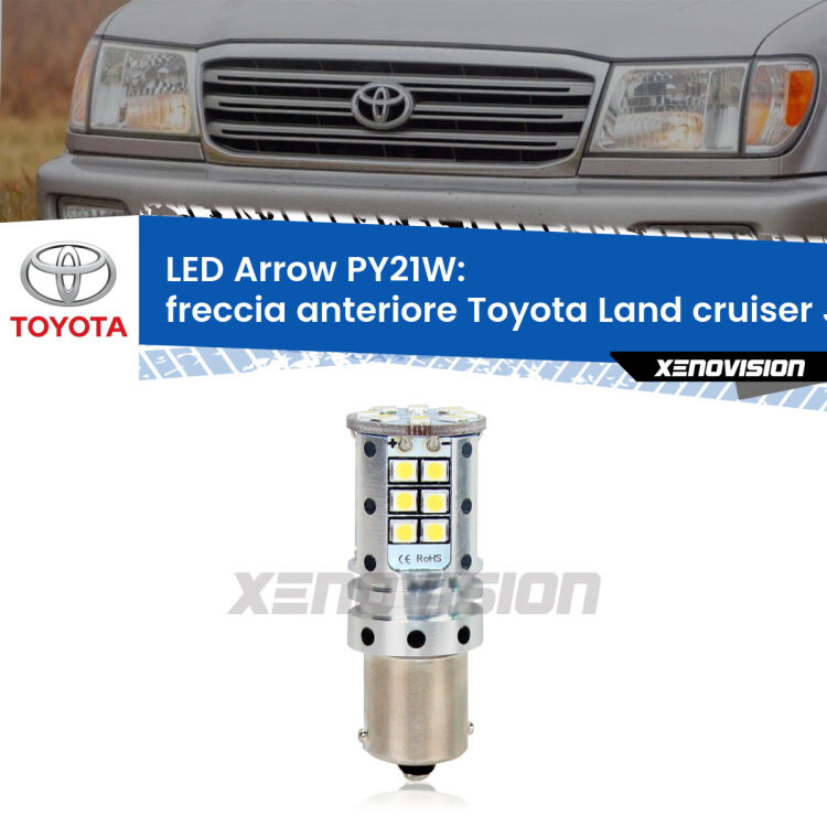 <strong>Freccia Anteriore LED no-spie per Toyota Land cruiser</strong> J100 1998 - 2007. Lampada <strong>PY21W</strong> modello top di gamma Arrow.