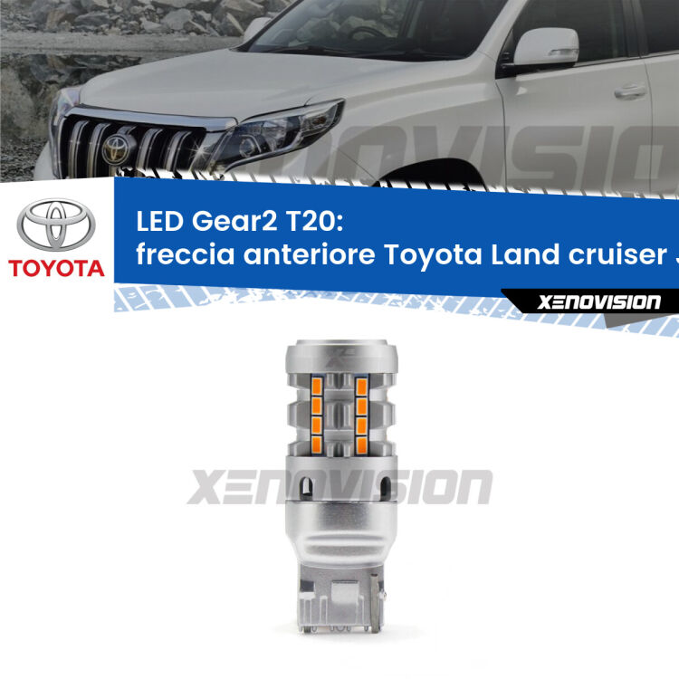 <strong>Freccia Anteriore LED no-spie per Toyota Land cruiser</strong> J200 2007 in poi. Lampada <strong>T20</strong> modello Gear2 no Hyperflash.