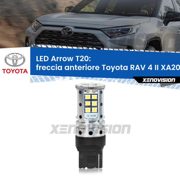 <strong>Freccia Anteriore LED no-spie per Toyota RAV 4 II</strong> XA20 faro bianco. Lampada <strong>T20</strong> no Hyperflash modello Arrow.