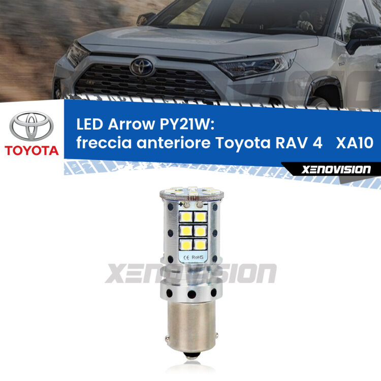 <strong>Freccia Anteriore LED no-spie per Toyota RAV 4  </strong> XA10 1997 - 2000. Lampada <strong>PY21W</strong> modello top di gamma Arrow.