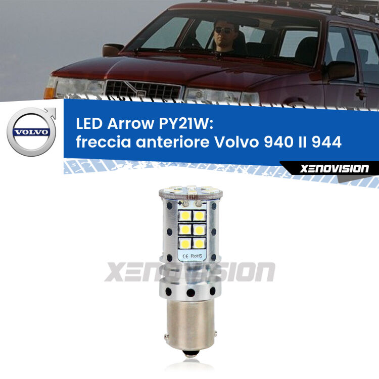 <strong>Freccia Anteriore LED no-spie per Volvo 940 II</strong> 944 1994 - 1998. Lampada <strong>PY21W</strong> modello top di gamma Arrow.