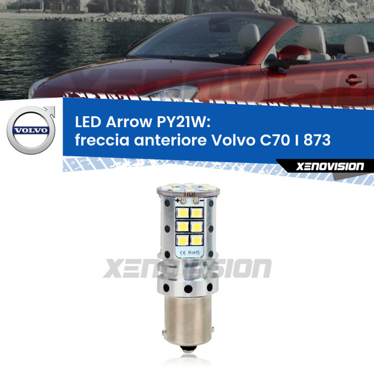 <strong>Freccia Anteriore LED no-spie per Volvo C70 I</strong> 873 faro bianco. Lampada <strong>PY21W</strong> modello top di gamma Arrow.