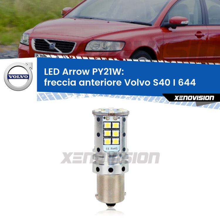 <strong>Freccia Anteriore LED no-spie per Volvo S40 I</strong> 644 1995 - 2003. Lampada <strong>PY21W</strong> modello top di gamma Arrow.