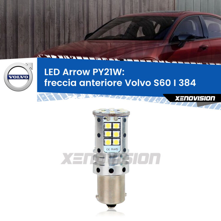 <strong>Freccia Anteriore LED no-spie per Volvo S60 I</strong> 384 2000 - 2010. Lampada <strong>PY21W</strong> modello top di gamma Arrow.