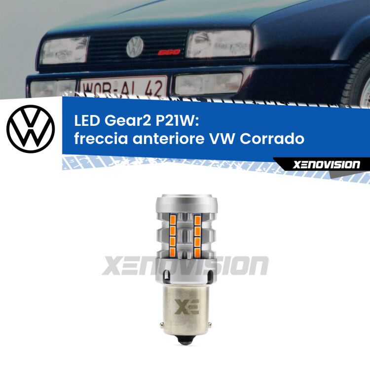 FINE SERIE: NO GARANZIA <strong>Freccia Anteriore LED no-spie per VW Corrado</strong>  1988 - 1995. Lampada <strong>P21W</strong> modello Gear2 no Hyperflash.